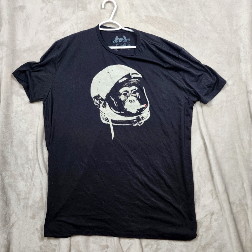 Headline Shirts Space Monkey Tshirt DISCONTINUED Black 3XL